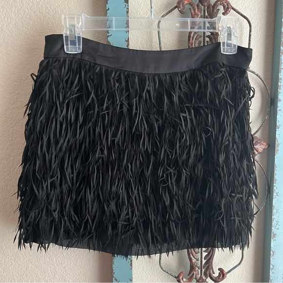 Express Black Fringe Mini Skirt - Picture 9 of 10